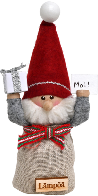 プレゼント袋に入ったサンタ