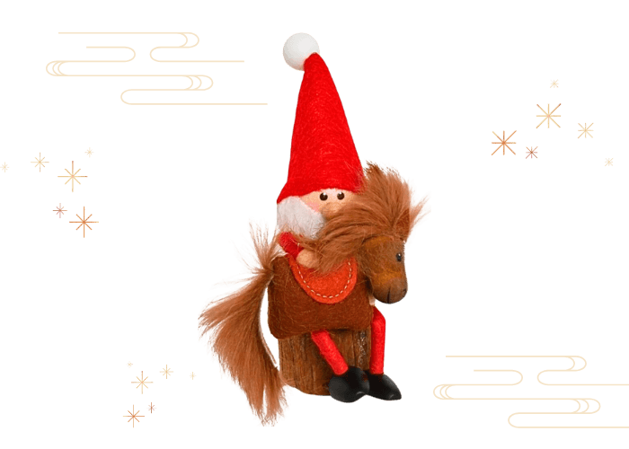 馬を抱えたサンタ